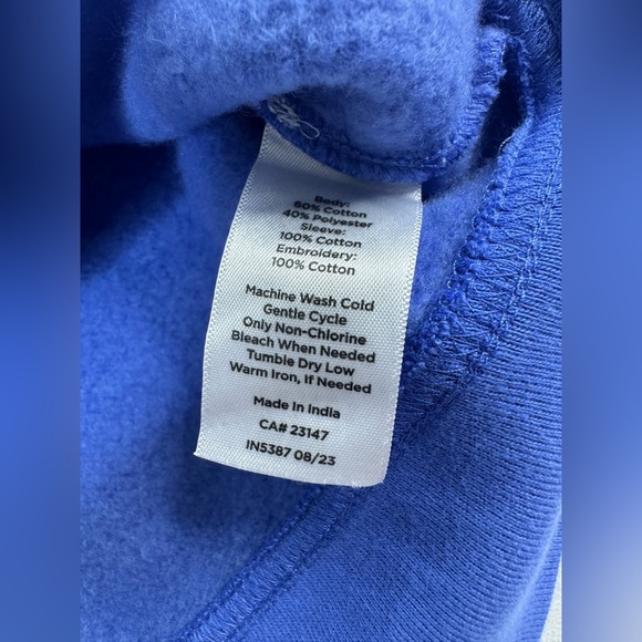 Talbots Eyelet Sleeve Crewneck Sweatshirt Womens Size Small Petite - Picture 8 of 10